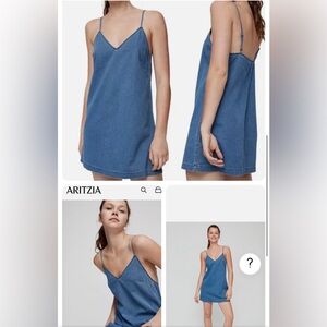 Aritzia Wilfred Free Vivienne Mini Denim Jean Slip Dress